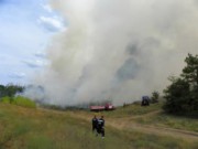 На границе Днепродзержинска и Елизаветовки горит лес пожар