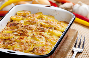 Картофельная запеканка с сыром и вином