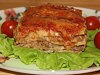 Мясная лазанья с грибным соусом