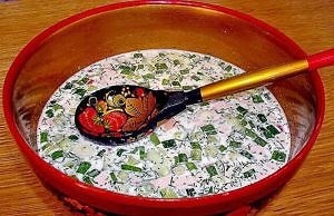 Окрошка с жареной картошкой